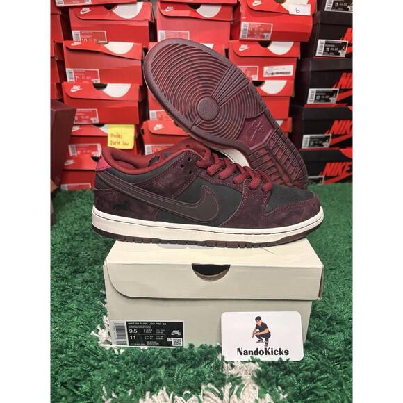 Riot Skateshop Nike SB Dunk Low Pro QS Mahogany and Team Red (Men's)FZ1289-200
